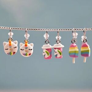 NEW Handmade Earrings Ice Cream 🍦Donut 🍩 Design Rainbow🌈 dangly jewelry